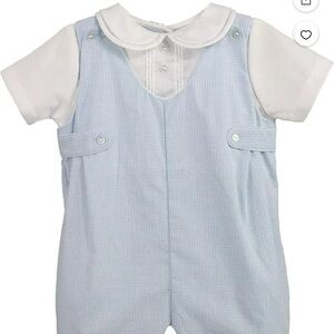 Petit Ami Blue and White Kids One Piece